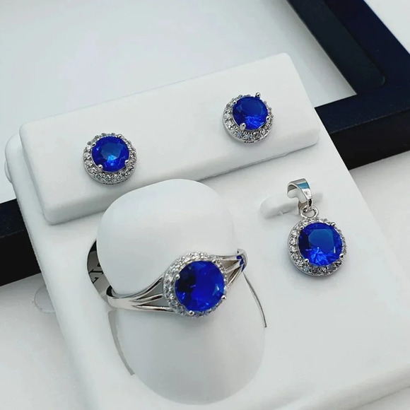 "925 Sterling Silver Cubic Zircon Birthstone Jewelry Set, UU1P7A7074 - Picture 4 of 9